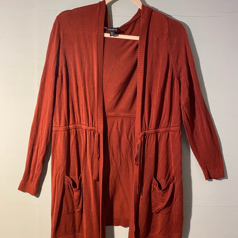 Torrid Warm Rust Cardigan Sweater SZ. 00